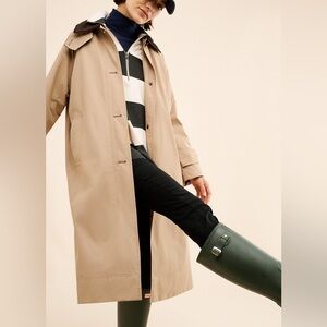 Barbour Lilianna Showerproof Car Coat Long Jacket in Beige